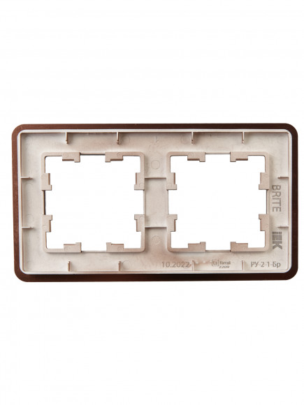 IEK BRITE Рамка 2-местная РУ-2-1-Бр металл коричневый RE AL IEK, BR-M22-M-21-K30 IEK BRITE Рамка 2-местная РУ-2-1-Бр металл коричневый RE AL IEK, BR-M22-M-21-K30