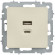 IEK BRITE Розетка USB A+C 45Вт высокоскоростная зарядка РЮ11-2-БрКр бежевый IEK, BR-U22-045-K10