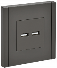 FORTE&PIANO Розетка USB A+A 3,1А FP349 серый , FP-U21-D31-K03