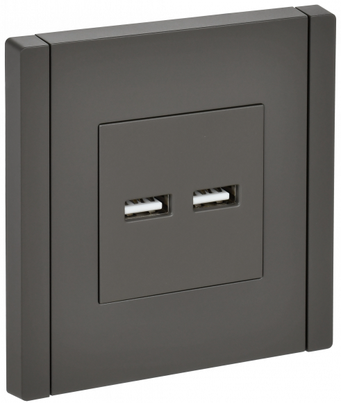 IEK FORTE&PIANO Розетка USB A+A 3,1А FP349 серый IEK, FP-U21-D31-K03