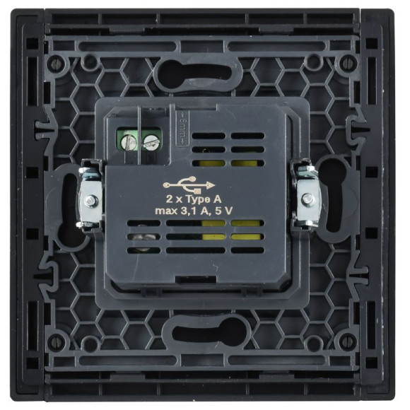 IEK FORTE&PIANO Розетка USB A+A 3,1А FP349 серый , FP-U21-D31-K03
