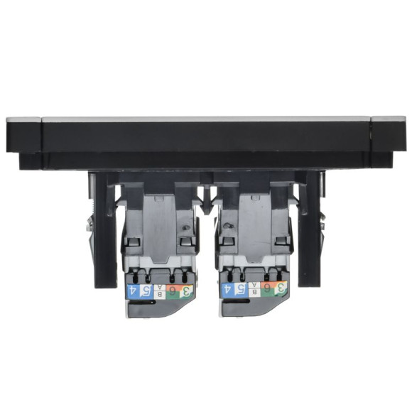 IEK FORTE&PIANO Розетка компьютерная двойная RJ45 кат.5E FP733M металл никель IEK, FP-K20-1-M-K50