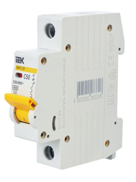 IEK KARAT Автоматический выключатель ВА47-29 1P C 50А 4,5кА IEK, MVA20-1-050-C