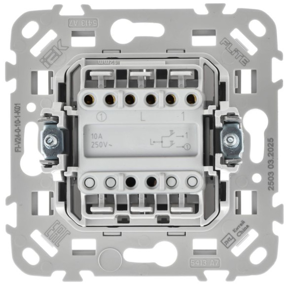 IEK FLITE Выключатель 2-клавишный кнопочный 10А ВС12-2-0-ФлБ белый IEK, FI-V24-0-10-1-K01