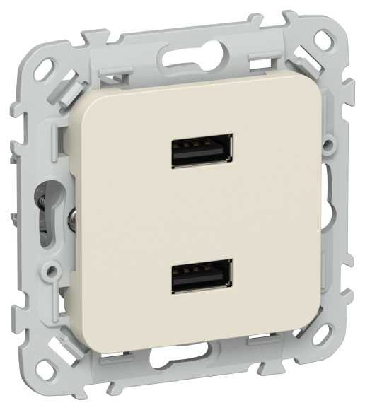 IEK FLITE Розетка USB A+A 3,1А РЮ-2-ФлСл сливочный IEK, FI-U21-D31-K86