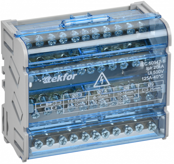 IEK TEKFOR Шины на DIN-рейку (кросс-модуль) ШНК 4х11 3L+PEN IEK, TF-DN10-4-11-125