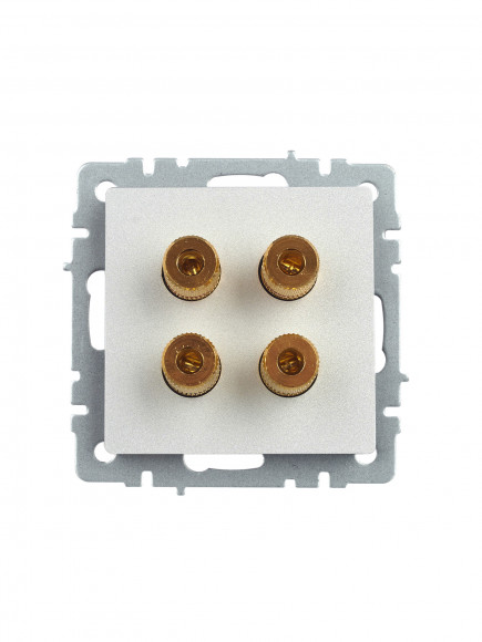 IEK BRITE Аудиорозетка 4-местная РА10-БрА алюминий IEK, BR-S40-K47