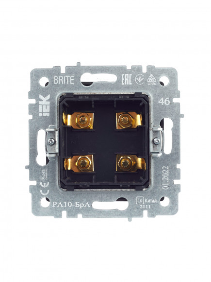 IEK BRITE Аудиорозетка 4-местная РА10-БрА алюминий IEK, BR-S40-K47