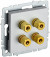 IEK BRITE Аудиорозетка 4-местная РА10-БрА алюминий IEK, BR-S40-K47