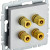 BRITE Аудиорозетка 4-местная РА10-БрА алюминий IEK, BR-S40-K47
