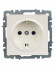 IEK BRITE Розетка 1-местная с заземлением с защитными шторками 16А РС14-1-0-БрЖ жемчуг , BR-R14-16-K36