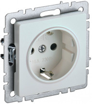 BRITE Розетка 1-местная с заземлением с защитными шторками 16А РС14-1-0-БрЖ жемчуг , BR-R14-16-K36