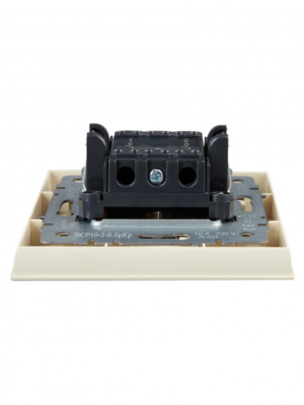 IEK BRITE Выключатель 2-клавишный 10А в сборе ВСР10-2-0-БрКр бежевый IEK, BR-V20-0-10-K10-F IEK BRITE Выключатель 2-клавишный 10А в сборе ВСР10-2-0-БрКр бежевый IEK, BR-V20-0-10-K10-F