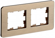 BRITE Рамка 2-местная РУ-2-1-Бр металл шампань RE AL IEK, BR-M22-M-21-K37 BRITE Рамка 2-местная РУ-2-1-Бр металл шампань RE AL IEK, BR-M22-M-21-K37