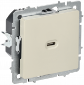 BRITE Розетка USB C 65Вт высокоскоростная зарядка РЮ12-1-БрКр бежевый , BR-U13-065-K10