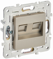 SKANDY Розетка компьютерная двойная RJ45 кат.5E SK-K03Sh шампань , SK-K20-1-K37