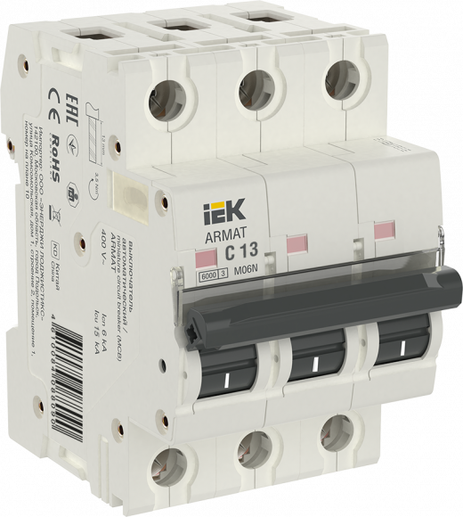 IEK ARMAT Автоматический выключатель M06N 3P C 13А IEK, AR-M06N-3-C013