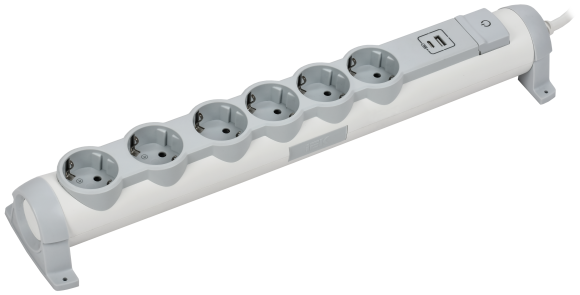 IEK COMFORT Удлинитель У06К 6 мест 2P+PE 3м 3х1,5мм2 16А USB A+C 20Вт белый IEK, 694693