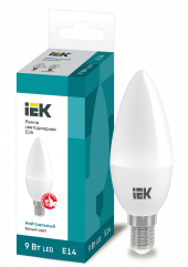 Лампа светодиодная C35 свеча 9Вт 230В 4000К E14 IEK, LLE-C35-9-230-40-E14
