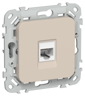 FLITE Розетка компьютерная RJ45 категория 5Е UTP РК5е-1-0-ФлЛ льняной IEK, FI-K12-1-K88