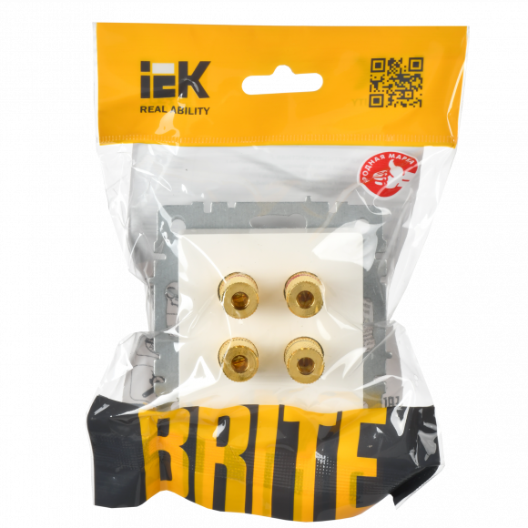 IEK BRITE Аудиорозетка 4-местная РА10-БрБ белый IEK, BR-S40-K01 IEK BRITE Аудиорозетка 4-местная РА10-БрБ белый IEK, BR-S40-K01