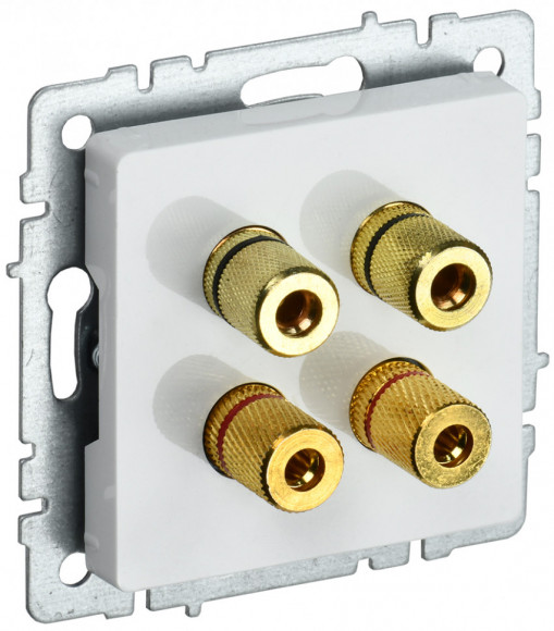 IEK BRITE Аудиорозетка 4-местная РА10-БрБ белый IEK, BR-S40-K01