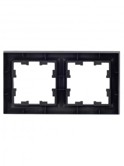 IEK BRITE Рамка 2-местная РУ-2-БрС сталь , BR-M22-K46