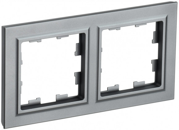 IEK BRITE Рамка 2-местная РУ-2-БрС сталь IEK, BR-M22-K46