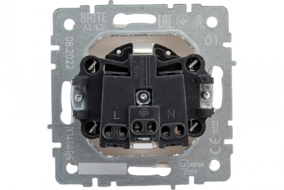 IEK BRITE Розетка 1-местная с заземлением с защитными шторками 16А РС14-1-0-БрК красный , BR-R14-16-K04