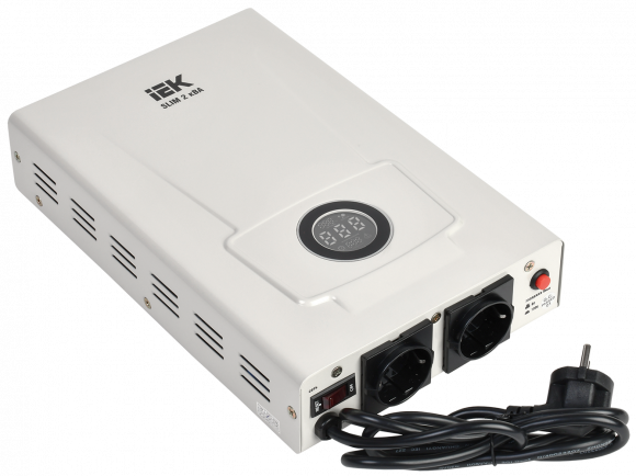 IEK Стабилизатор напряжения однофазный настенный 2кВА SLIM IEK, IVS22-1-002-09