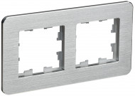 BRITE Рамка 2-местная РУ-2-1-Бр металл алюминий RE AL IEK, BR-M22-M-21-K47 BRITE Рамка 2-местная РУ-2-1-Бр металл алюминий RE AL IEK, BR-M22-M-21-K47