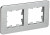 IEK BRITE Рамка 2-местная РУ-2-1-Бр металл алюминий RE AL IEK, BR-M22-M-21-K47