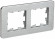 IEK BRITE Рамка 2-местная РУ-2-1-Бр металл алюминий RE AL IEK, BR-M22-M-21-K47
