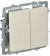 IEK BRITE Выключатель 2-клавишный перекрестный 10А ВС10-2-3-БрКр бежевый , BR-V23-0-10-K10