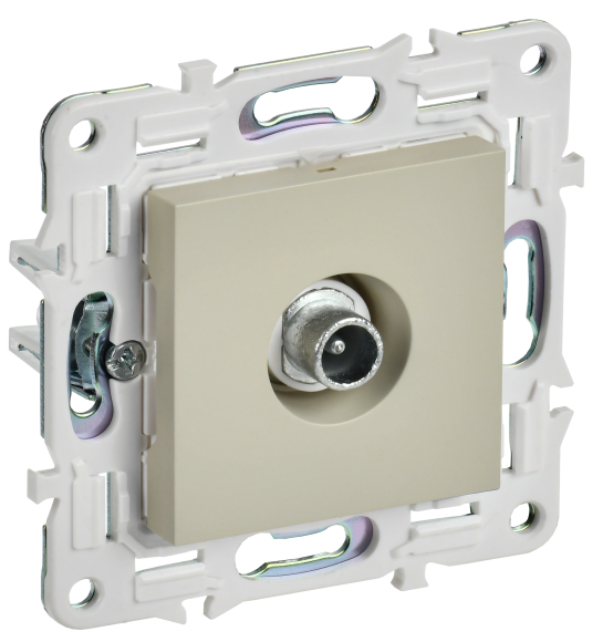 IEK SKANDY Розетка TV проходная SK-A17B бежевый , SK-A10-P-K10