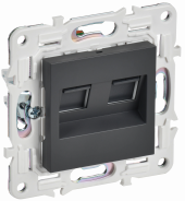 SKANDY Розетка компьютерная двойная RJ45 кат.5E SK-K03T титан , SK-K20-1-K48