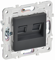 SKANDY Розетка компьютерная двойная RJ45 кат.5E SK-K03T титан , SK-K20-1-K48