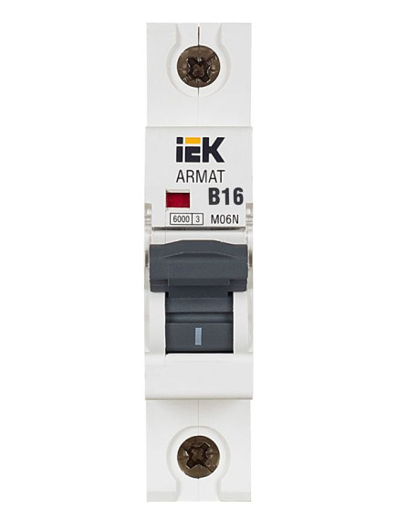 IEK ARMAT Автоматический выключатель M06N 1P B 16А IEK, AR-M06N-1-B016 IEK ARMAT Автоматический выключатель M06N 1P B 16А IEK, AR-M06N-1-B016