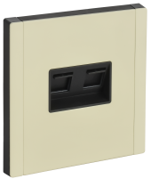 FORTE&PIANO Розетка компьютерная двойная RJ45 кат.5E FP833M металл серый сланец IEK, FP-K20-1-M-K41