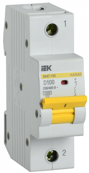 IEK KARAT Автоматический выключатель ВА47-150 1P D 100А 15кА IEK, MVA50-1-100-D