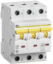 KARAT Автоматический выключатель ВА47-60M 3P C 63А 6кА IEK, MVA31-3-063-C