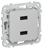 FLITE Розетка USB A+A 3,1А РЮ-2-ФлА алюминий IEK, FI-U21-D31-K47