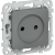 FLITE Розетка без заземления с защитными шторками 10А РСш01-0-ФлМА мокрый асфальт IEK, FI-R13-10-K80