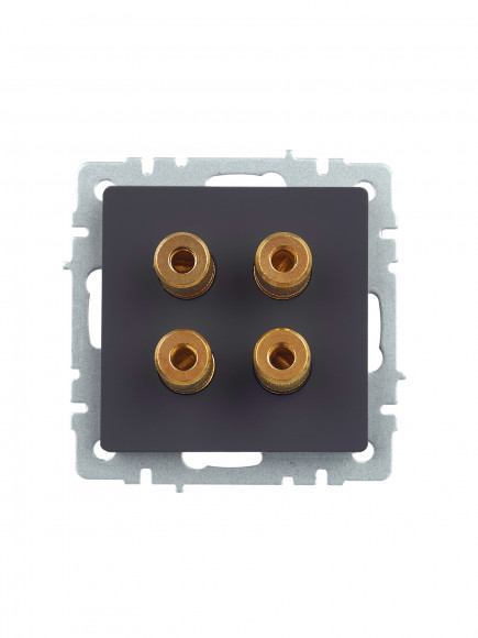 IEK BRITE Аудиорозетка 4-местная РА10-БрГ графит , BR-S40-K53