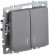 IEK BRITE Выключатель 2-клавишный с индикацией 10А ВС10-2-1-БрС сталь , BR-V20-1-10-K46