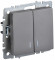IEK BRITE Выключатель 2-клавишный с индикацией 10А ВС10-2-1-БрС сталь , BR-V20-1-10-K46