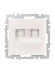 IEK BRITE Розетка компьютерная двойная RJ45 кат.6 РК11-2-БрЖ жемчуг , BR-K20-2-K36