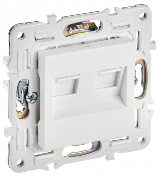 IEK SKANDY Розетка компьютерная двойная RJ45 кат.5E SK-K03W арктический белый IEK, SK-K20-1-K01