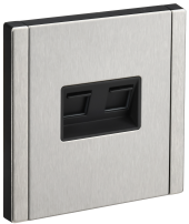 FORTE&PIANO Розетка двойная RJ11+RJ45 кат.5E FP735M металл никель IEK, FP-KT20-O-1-M-K50