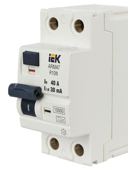 IEK ARMAT Выключатель дифференциального тока R10N 2P 40А 30мА тип A IEK, AR-R10N-2-040A030